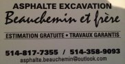 Asphalte Excavation Beauchemin & Frère