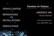 PLOMBIER DU PLATEAU