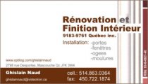 Rénovation et Finition Intérieur 9183-9761 Québec inc