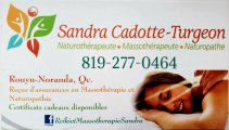 Sandra Cadotte-Turgeon Massothérapeute, Naturothérapeute