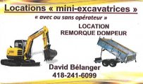 Location David Bélanger Mini-Excavation