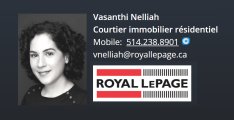 Vasanthi Nelliah Courtier immobilier résidentiel Royal Lepage