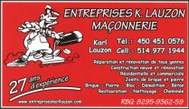 ENTREPRISES KARL LAUZON 9108-0465 QUÉBEC INC