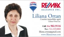 Liliana Ortan Courtier Immobilier Agréé - REMAX Alliance