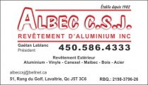 Albec CSJ Revêtement Aluminium