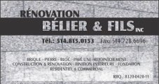 Rénovation Bélier & Fils INC