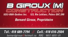 B Giroux (M) Construction Inc.