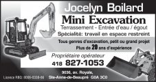 Jocelyn Boilard Mini-Excavation