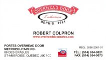 Portes Overhead Door Metropolitain