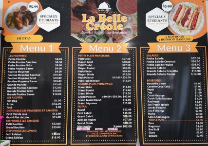 promotion : Restaurant La Belle Créole