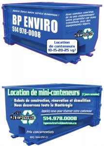 promotion : Location de conteneurs B.P. Enviro Inc.