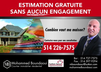promotion : Courtier Immobilier résidentiel  Boundaoui Mohammed